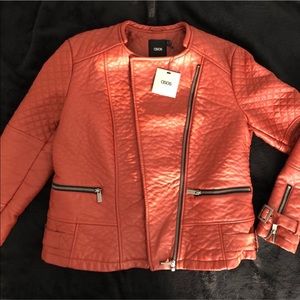 ASOS Quilted Faux Leather Collarless Jacket